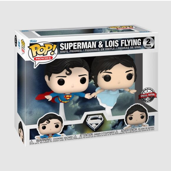 Funko Superman & Lois Flying Vinyl Figures - Blue and Red - Picture 3 of 8